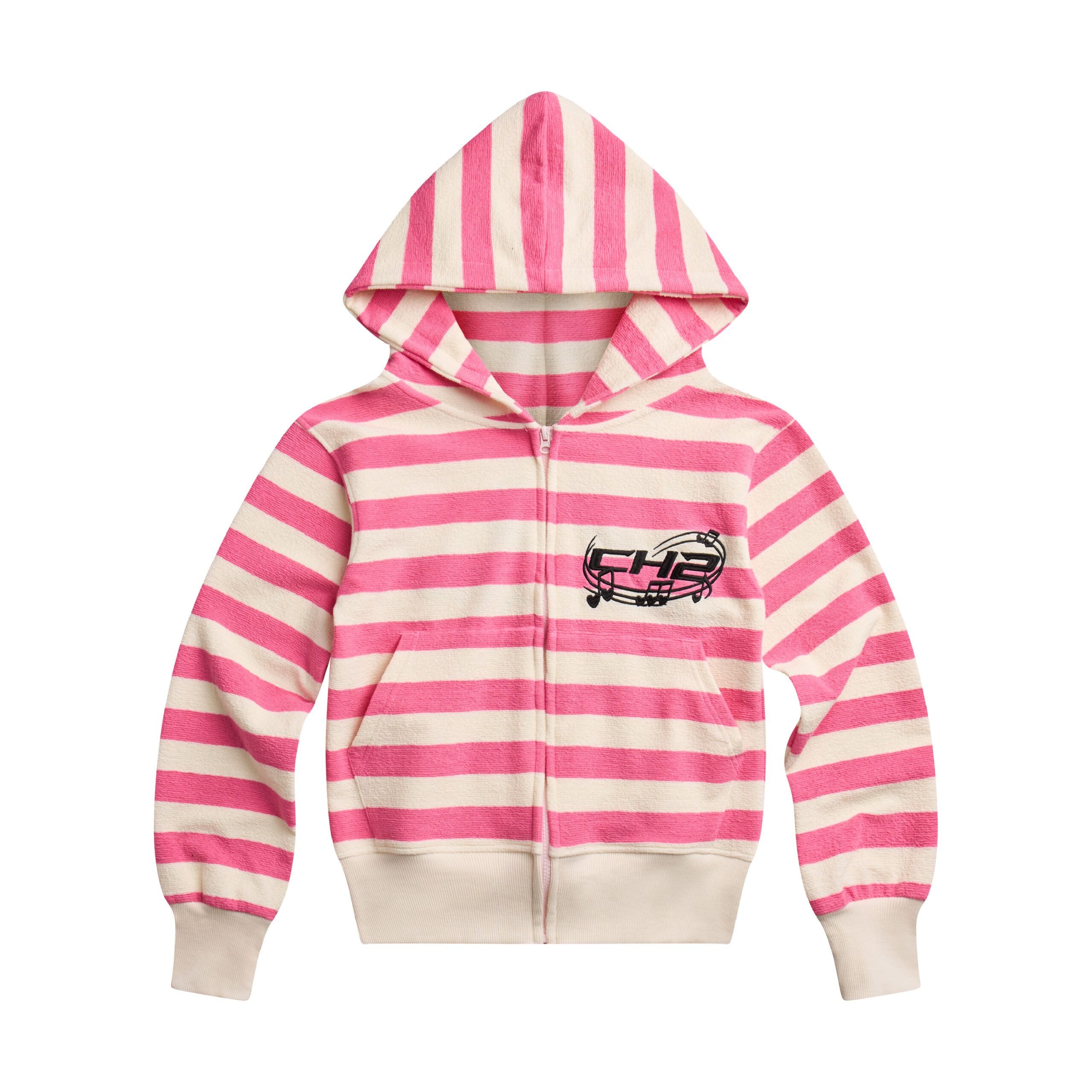 CH2 MUSIC KNIT STRIPED HOODIE ZIP UP